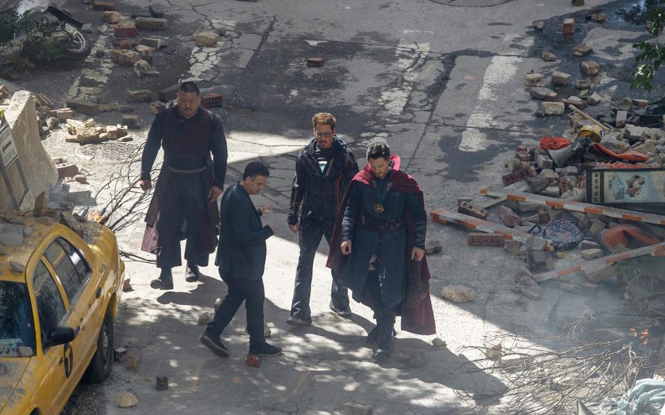 Benedict Cumberbatch and Robert Downey Jr assemble on-set for 'Avengers: Infinity War'