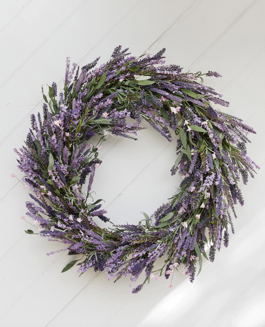 <p><a href="https://go.redirectingat.com?id=74968X1596630&url=https%3A%2F%2Fwww.balsamhill.com%2Fp%2Fprovencal-lavender-artificial-spring-wreath%3Fsku%3D4003110%26module%3D1%26gad_source%3D1%26gclid%3DCj0KCQjwxeyxBhC7ARIsAC7dS3_zNMzGa1eXVNTbDylc_i2eaD5OyVFkLyHfXLvqpX4GydnWgQiX49caAtAPEALw_wcB%26gclsrc%3Daw.ds&sref=https%3A%2F%2Fwww.elledecor.com%2Fshopping%2Fg21206683%2Fsummer-wreaths%2F" rel="nofollow noopener" target="_blank" data-ylk="slk:Shop Now;elm:context_link;itc:0;sec:content-canvas" class="link ">Shop Now</a></p><p>Provençal Lavender Foliage Wreath</p><p>Balsam Hill</p><p>$89.00</p>