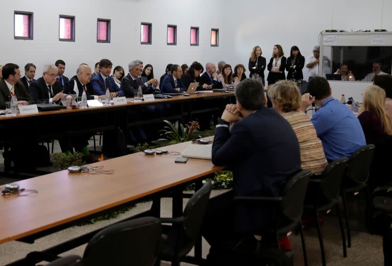 Negotiators for the Latin American bloc Mercosur and the European Union meet to continue discussions on a free trade deal, in Luque