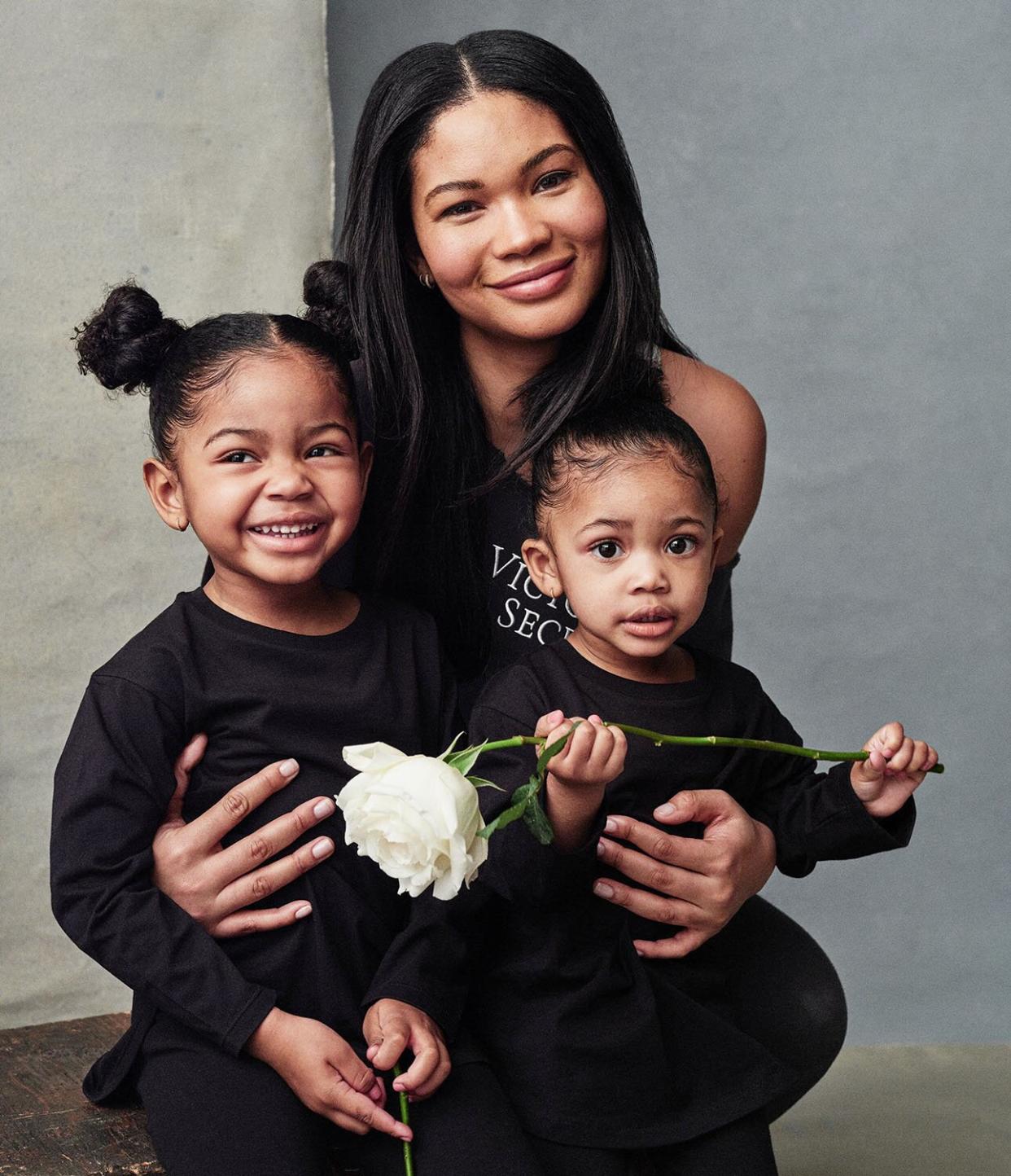 Chanel Iman with her daughters