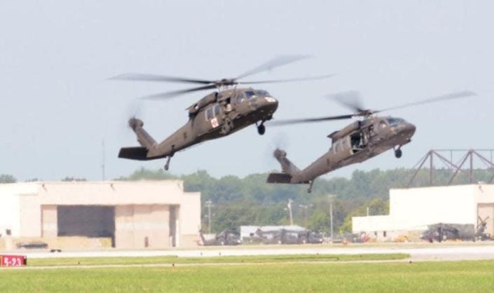 Image of the 159th Combat Aviation Brigade taking off.