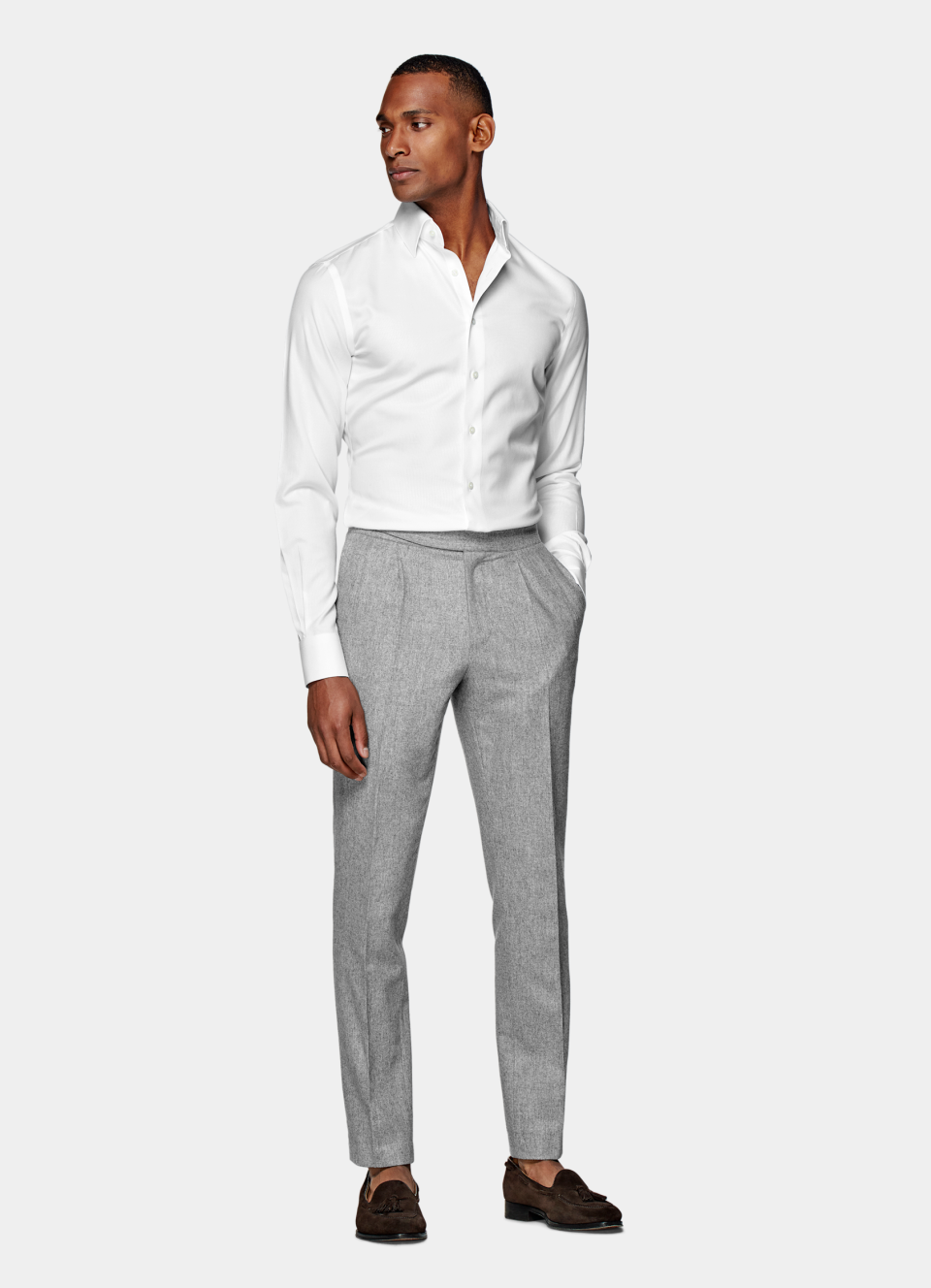 Suitsupply White Royal Oxford Slim Fit Shirt