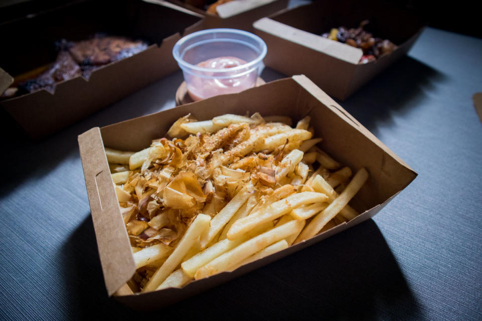 Shoestring fries with mentaiko mayonnaise and bonito flakes (PHOTO: Zat Astha/Yahoo Lifestyle SEA)