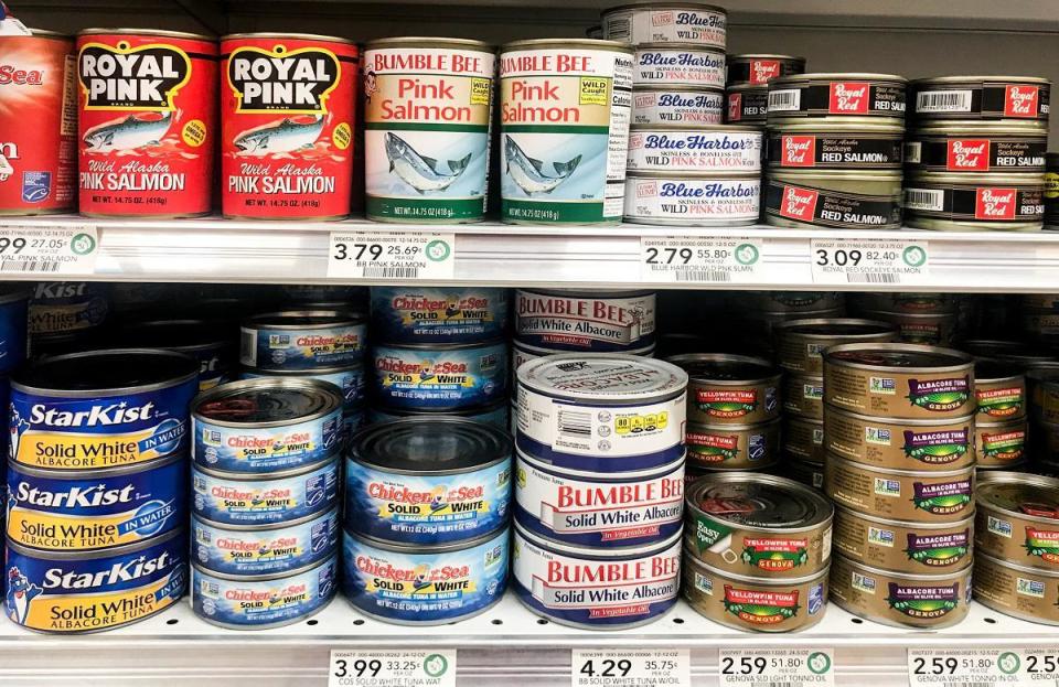 Canned seafood: Freezer