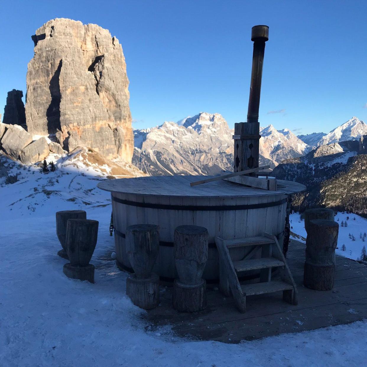 hot tub at Rifugio Scoiattoli | Cortina D’Ampezzo, Italy