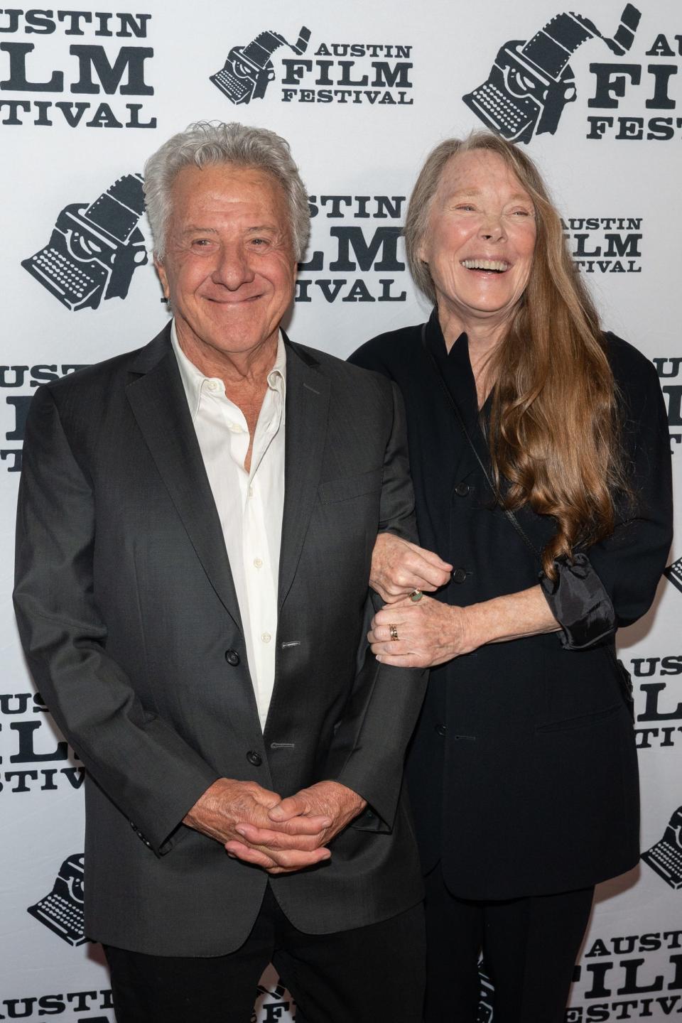 Actor Dustin Hoffman and actress Sissy Spacek attend the premiere of the film “Sam & Kate” during Austin Film Festival on Oct. 28 at Paramount Theatre.