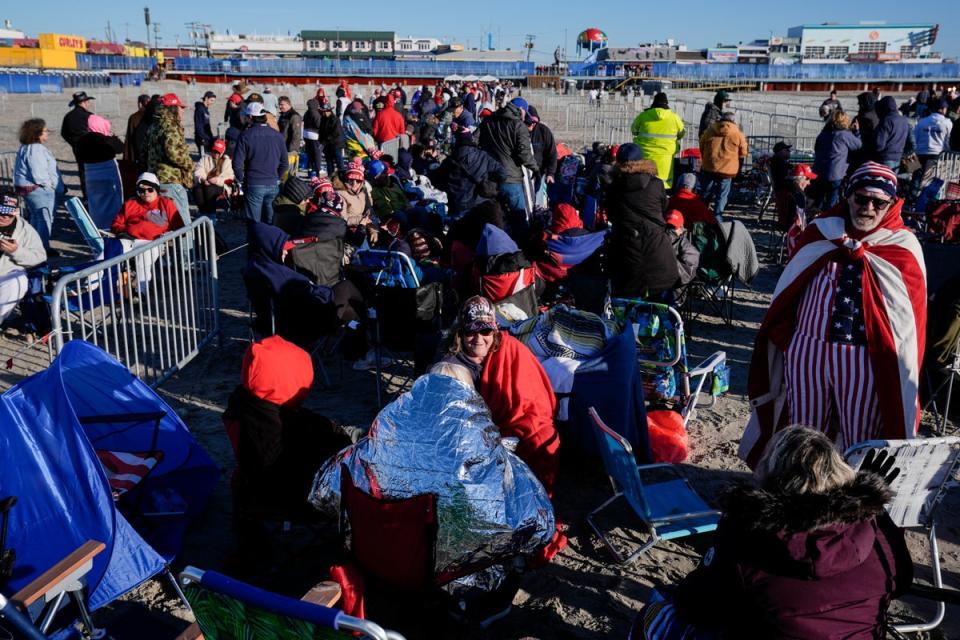 There was a festival atmosphere before the rally began (AP)