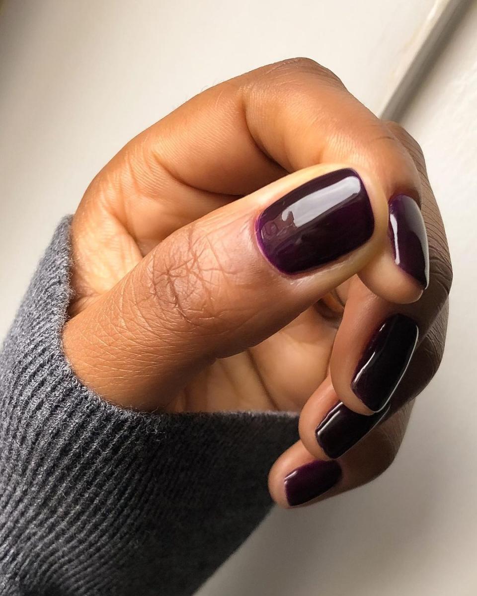 Take the mulled wine to your nails for a moody mani that has serious staying power.