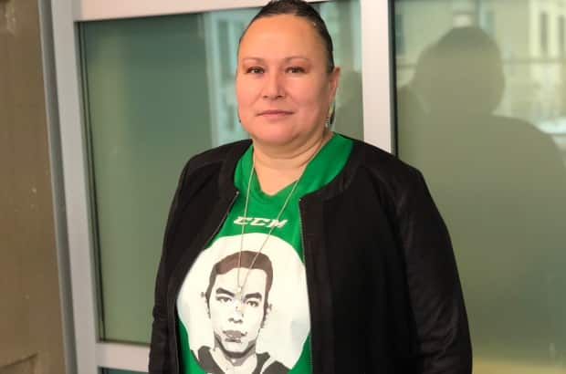 Melody Ayoungman says her son Kristian, a popular 24-year-old hockey player and champion pow wow dancer from the Siksika First Nation in southern Alberta, was killed on March 17, 2019.