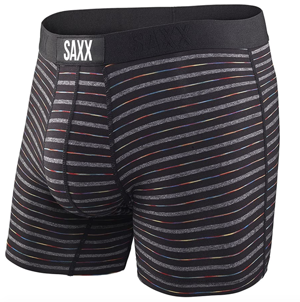 Saxx Underwear Men's Boxer Briefs – Vibe Men’s Underwear - Available at Amazon. 