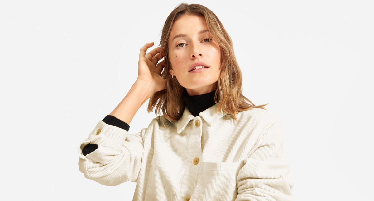 Everlane corduroy pants and corduroy jacket for fall