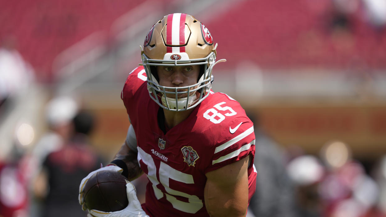 San Francisco 49ers tight end George Kittle and his teammates should have a strong season. (AP Photo/Tony Avelar)