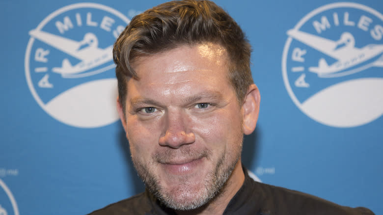 Tyler Florence with blue