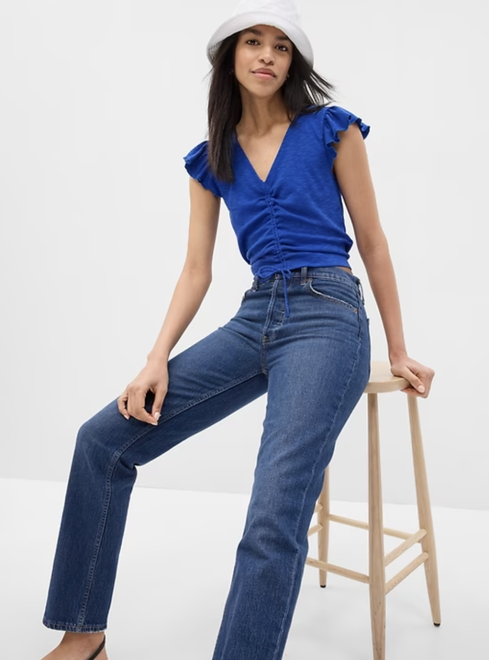 Essential Rib Ruched T-Shirt (photo via Gap)