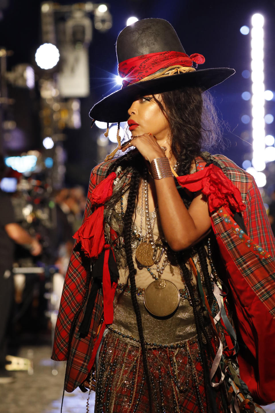 Erykah Badu walking the runway.