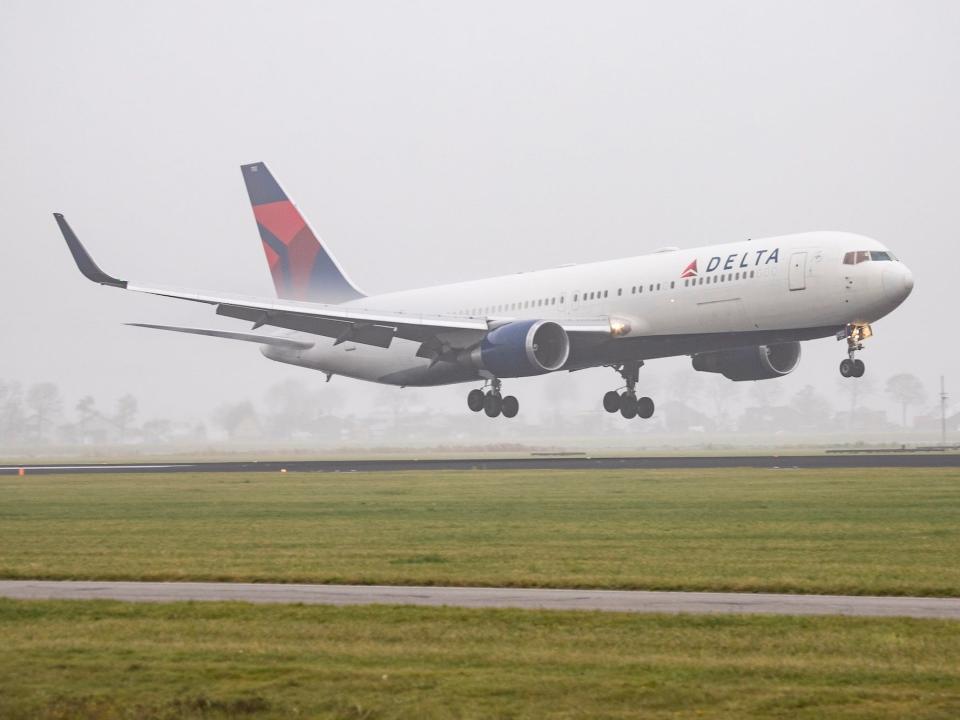 A  Delta Air Lines Boeing 767-300 plane in Amsterdam, The Netherlands, in November 2016.