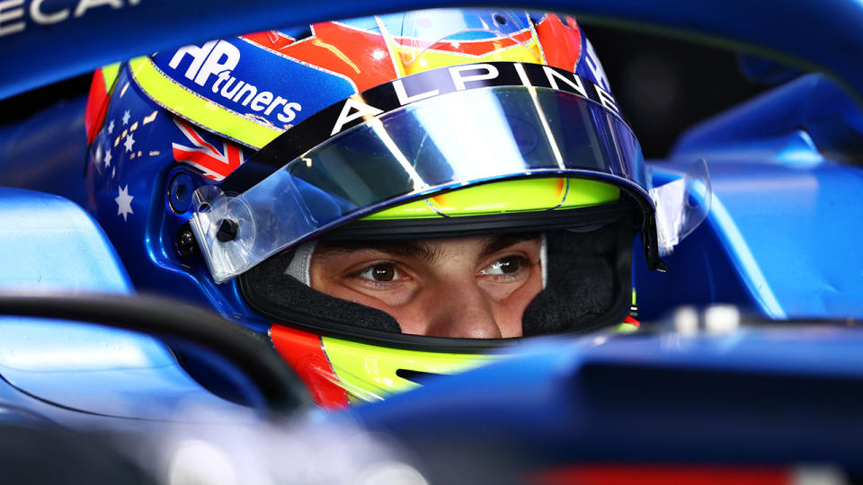 OScar Piastri is pictured during an F1 test for Alpine.