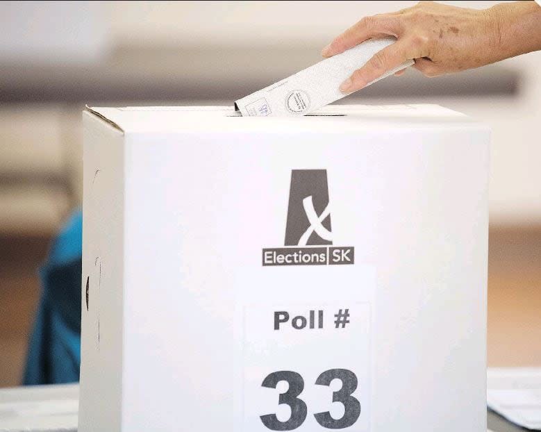 The latest poll from Insightrix shows 49 per cent of people would vote for the NDP and 47 per cent would vote for the Saskatchewan Party if there was a provincial election. (Elections Saskatchewan - image credit)