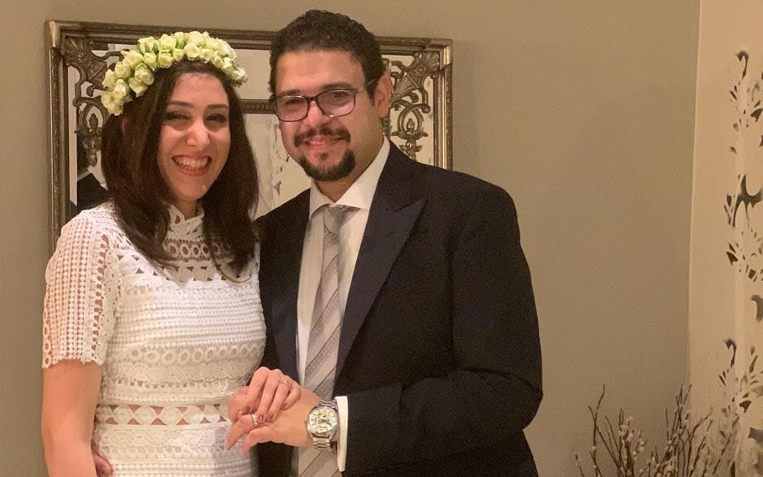 British newlywed Saeed Tahmasebi with his wife Niloofar Ebrahim