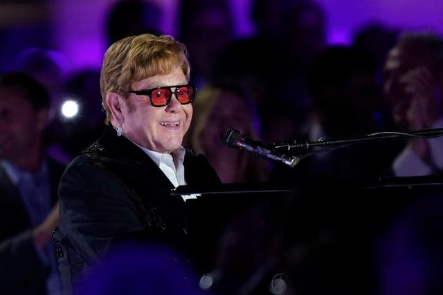 Elton John performs on the South Lawn of the White House in Washington, Friday, Sept 23, 2022