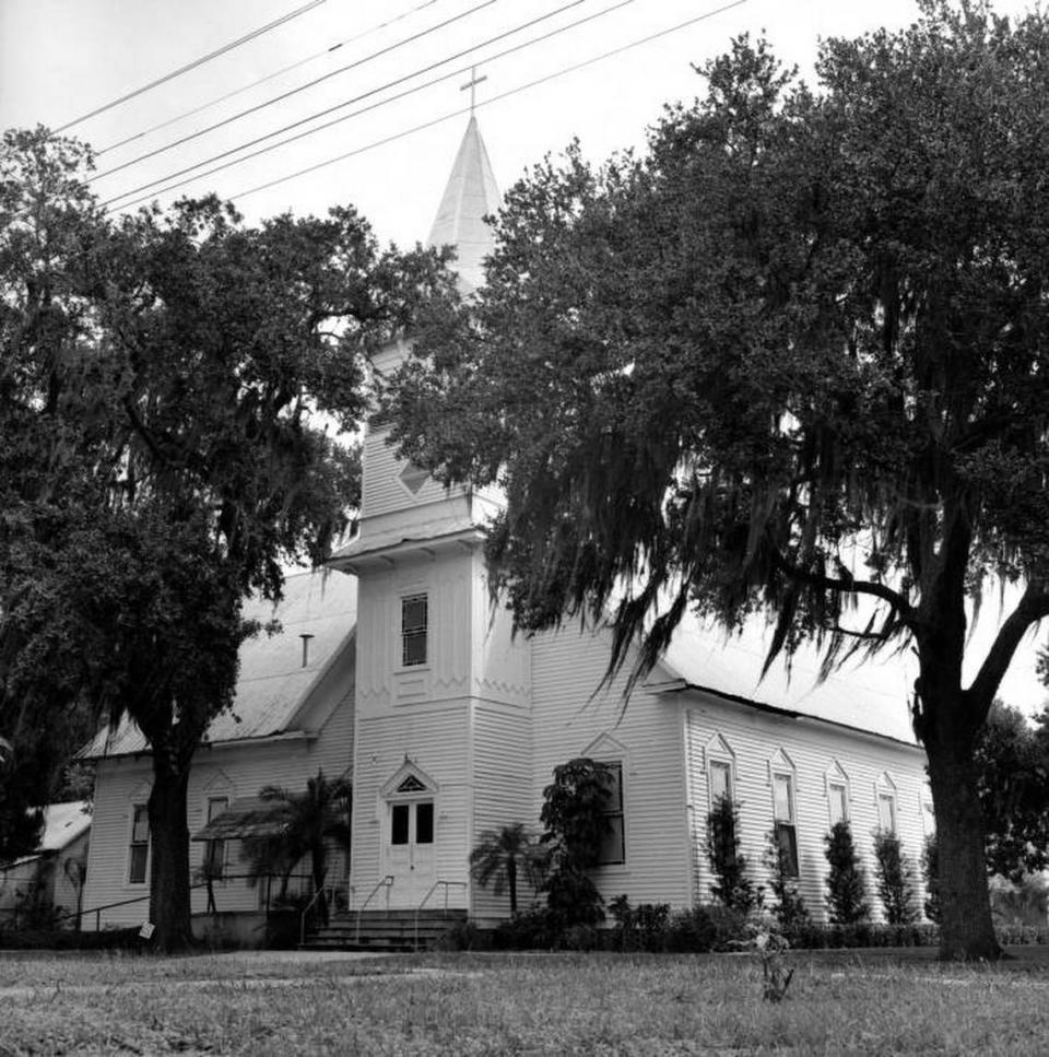 Established in 1889, the Manatee United Methodist Church is Manatee County’s oldest church. It was moved to the Manatee Village Historical Park in 1974. Courtesy of Manatee County Library archives