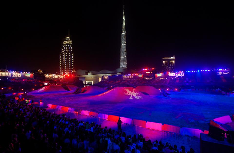 Action from the Red Bull X-Fighters International Freestyle Motocross 2013 at Downtown Dubai. Photo: Karl Jeffs/Yahoo! Maktoob