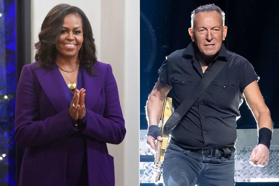 Richard Cartwright/ABC via Getty; Astrida Valigorsky/Getty Michelle Obama, Bruce Springsteen