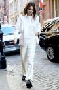 <p>Kendall Jenner eschews the "no white after Labor Day" rule while out and about in N.Y.C. on Sunday. </p>