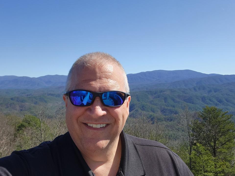New Director of Parks and Recreation Ron Oestreich stops to take in the natural beauty that is the Smoky Mountains on March 11, 2023.