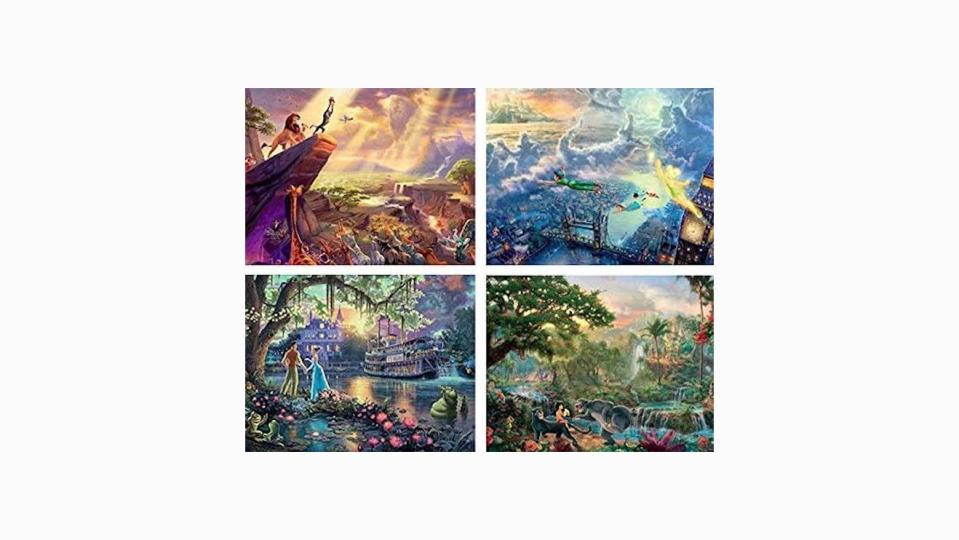 Gifts for Disney Lovers: Thomas Kinkade 4-in-1 puzzle set