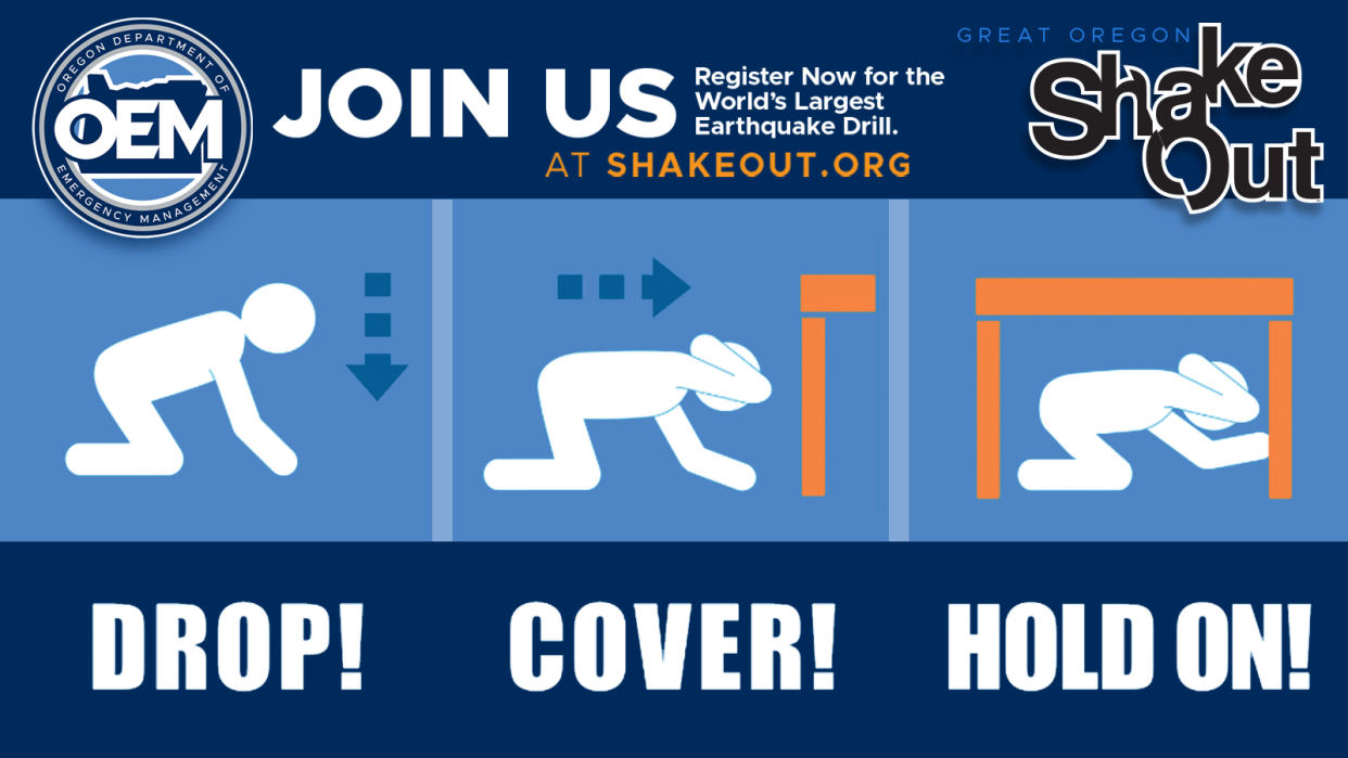 The Great Oregon ShakeOut, a self-led earthquake drill, is taking place on Thursday across Oregon.