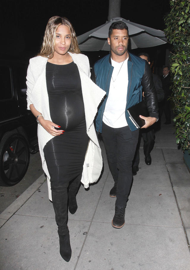 Ciara shows off her growing baby bump in white dress while taking a selfie  with her husband Russell Wilson