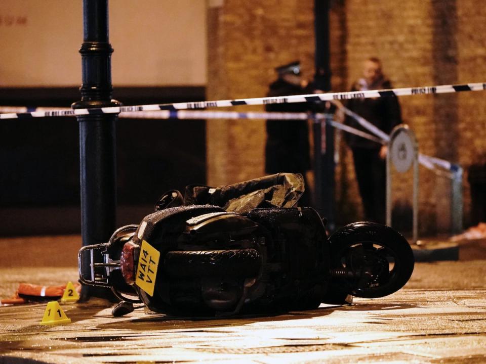 A police cordon at the scene of a shooting in Clapham, London (Aaron Chown/PA Wire)