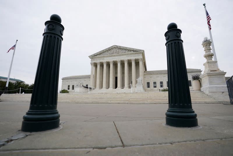 FILE PHOTO: The U.S. Supreme Court building is seen prior to the start of the court's 2022-2023 term