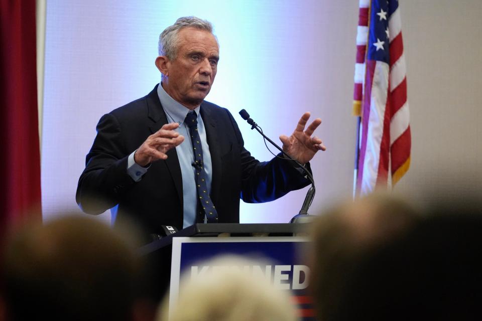 Robert F. Kennedy Jr. speaks at the Marriott in West Chester Township in October 2023.