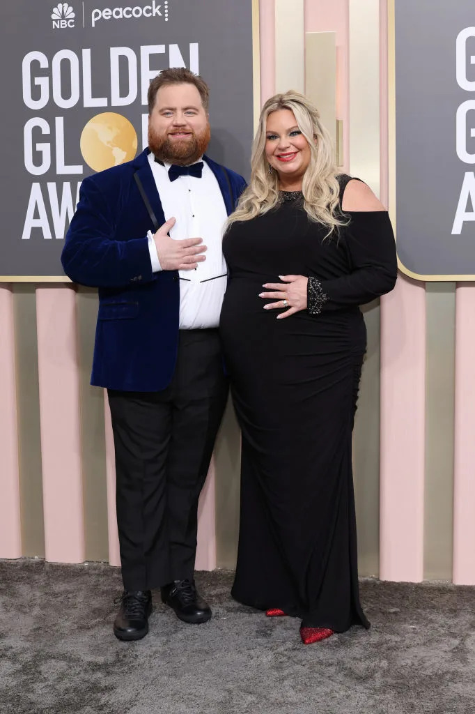 Paul Walter Hauser and wife Amy Elizabeth Boland attend the 80th Annual Golden Globe Awards on Jan. 10 at the Beverly Hilton in Beverly Hills, Calif. (Photo: Amy Sussman/Getty Images)