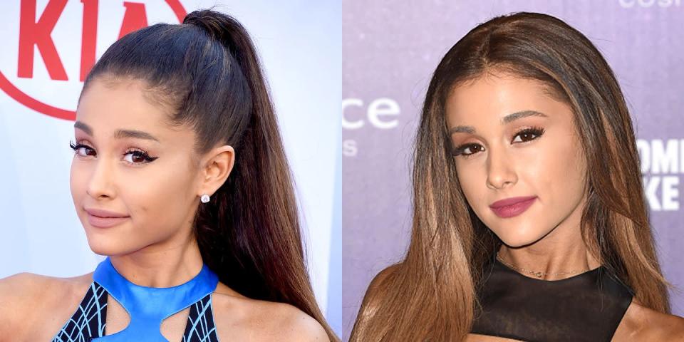 <p><strong>Signature:</strong> High ponytail</p><p><strong>Without Signature: </strong>At the 2014 MTV EMA's with hair down and straightened.</p>