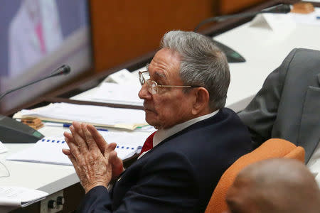 Cuba's President Raul Castro takes part in a session of the National Assembly in Havana, Cuba, April 18, 2018. REUTERS/Alexandre Meneghini