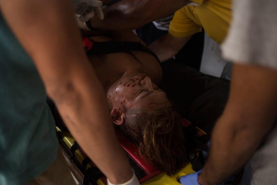 A demonstrator who was injured during a clash with police in Masaya on June 2.