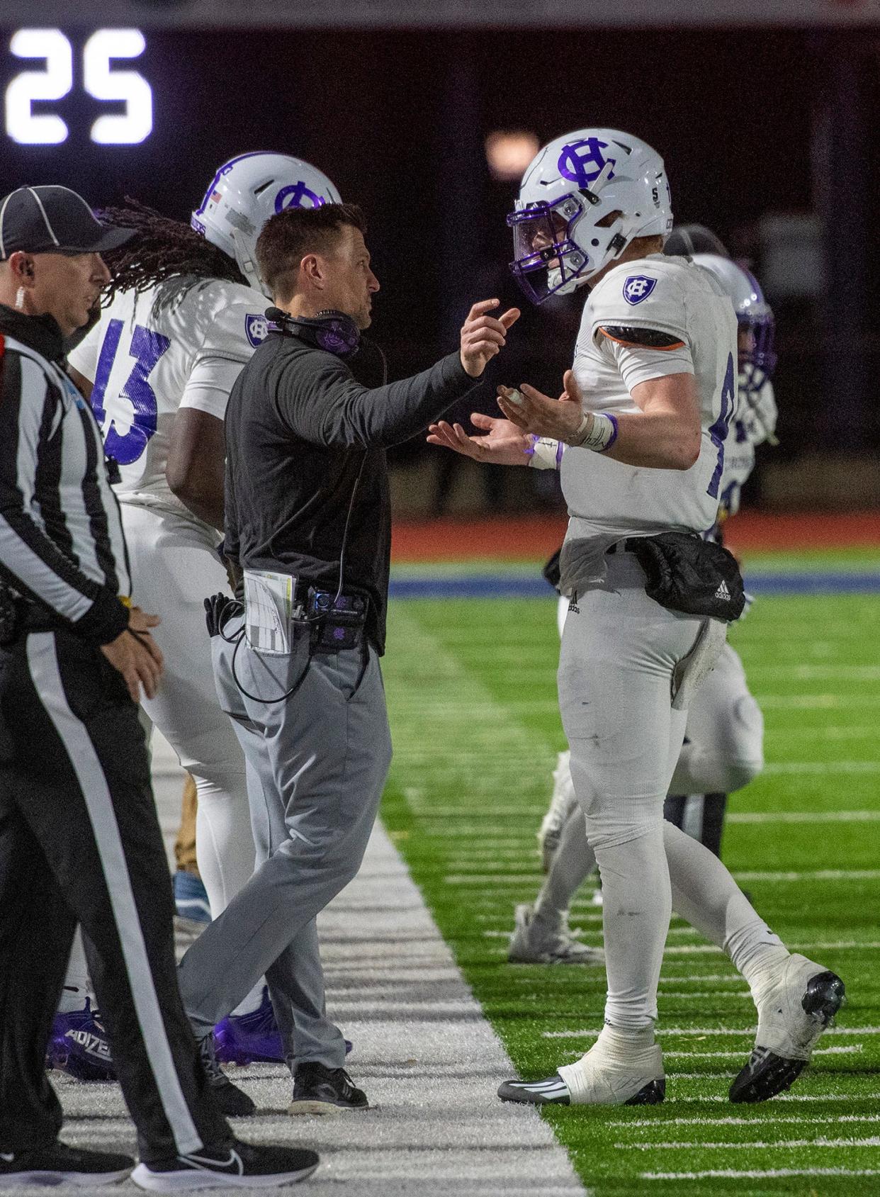 Holy Cross head coach Bob Chesney and quarterback Matthew Sluka had a tremendous amount of chemistry during their stint with the Crusaders.