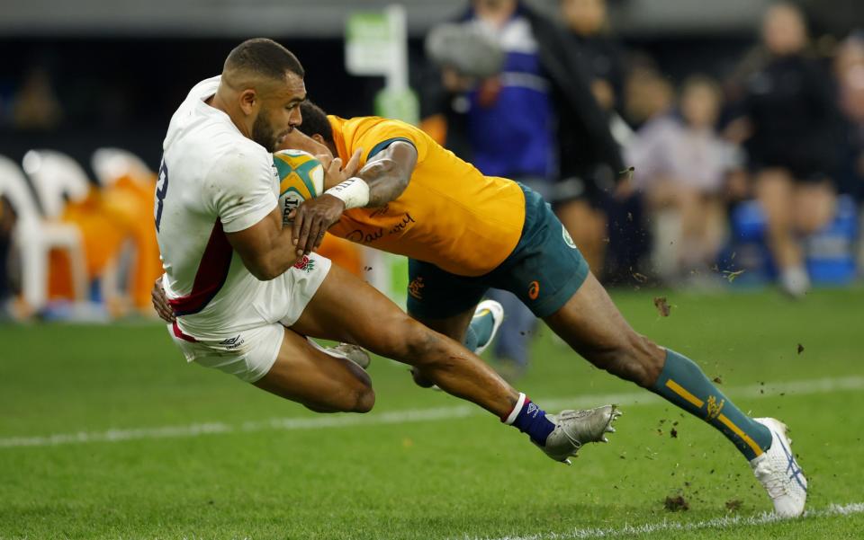 Joe Marchant is tackled by Samu Kerevi - GETTY IMAGES