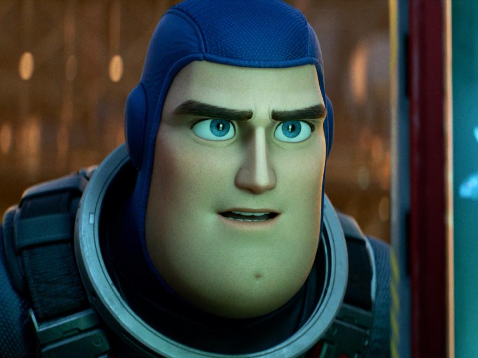 Buzz Lightyear, voiced by Chris Evans, in a scene from the animated film ‘Lightyear' (Disney/Pixar via AP)