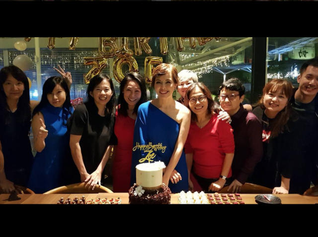 Veteran Singaporean actress Zoe Tay had an early 50th birthday celebration at Enbu restaurant on Wednesday (3 January). (Photo: Celebrity Agency/Instagram)