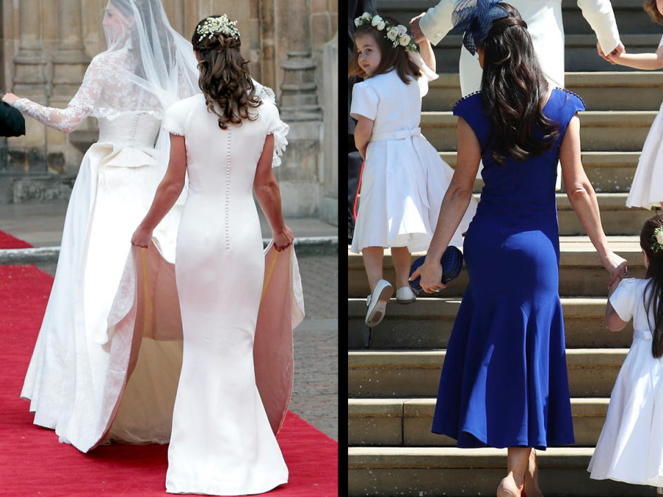 Pippa Middleton bei der Traumhochzeit 2011 und Jessica Mulroney bei der Trauung von Harry und Meghan (rechtes Bild). (Bilder: Getty Images/ AP Images)