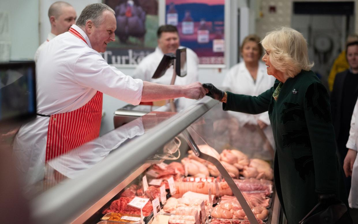 The Queen visits Coffey's Butchers