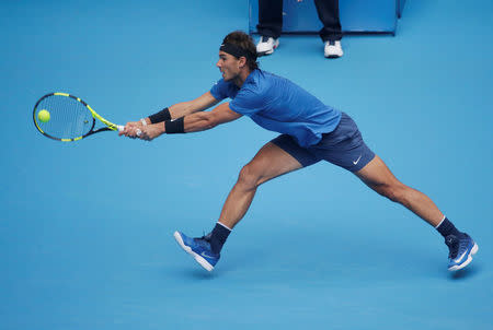 Tennis - China Open - Men's Singles Quarterfinals - Beijing, China - October 6, 2017 - Rafael Nadal of Spain in action against John Isner of the U.S.. REUTERS/Jason Lee