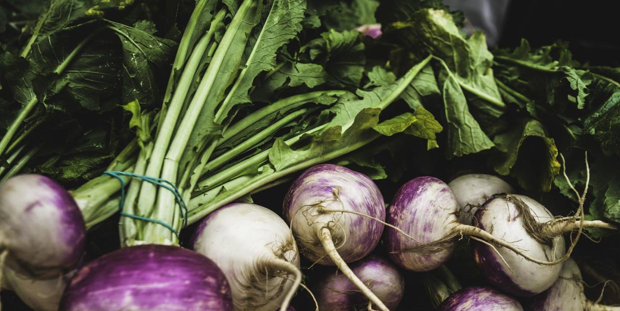 turnips on a market stall in ponte de lima