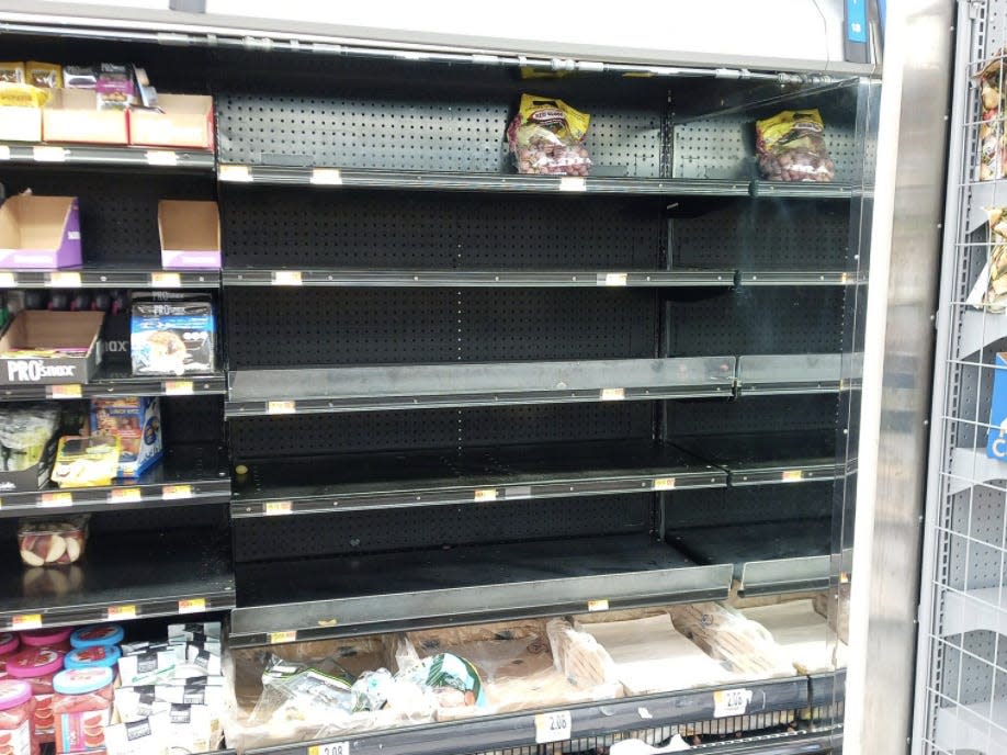 Vegetable and Fruit shelves at the Super Walmart in Spartanburg, South Carolina on January 11, 2022.