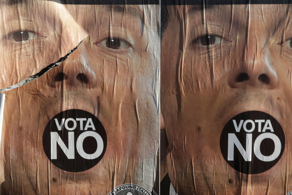 Anti-referendum posters in Rome, Italy