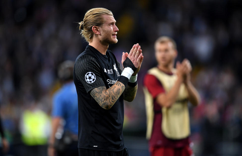 Loris Karius in tears after the Champions League final.